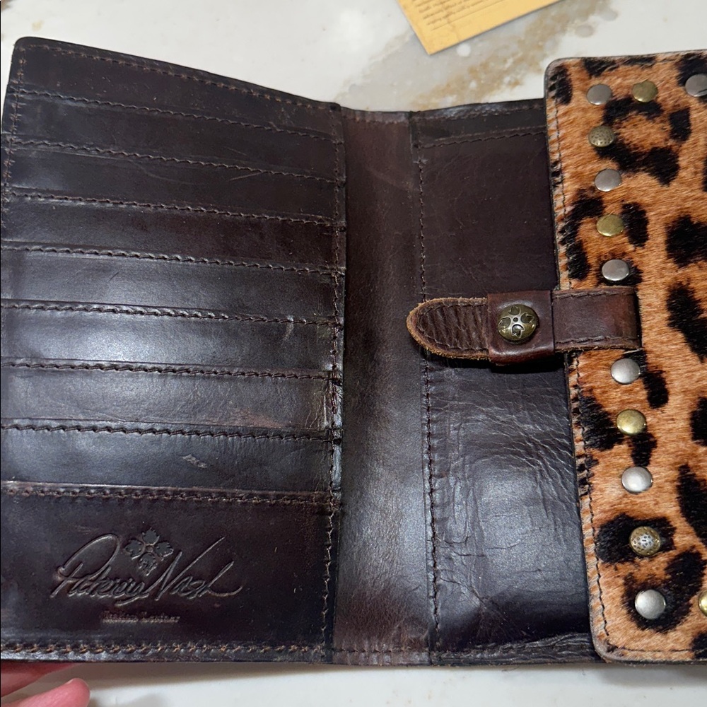 Patricia Nash Leather Leopard Print and Brown Leather Wallet - Picture 4 of 7